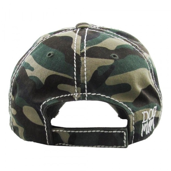 LAST ONE - CUTE Dog Mom camo distressed hat - Picture 2 of 2